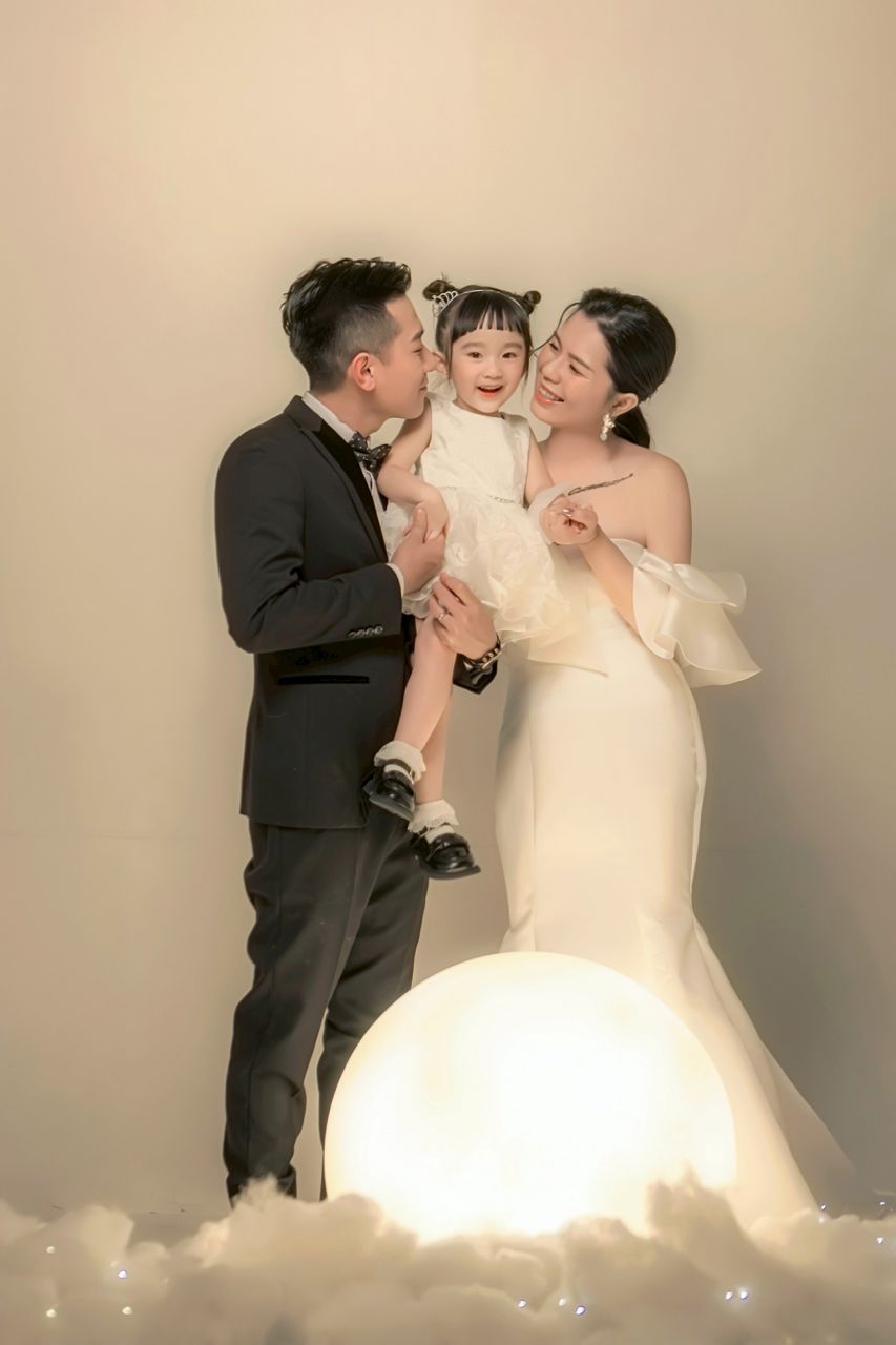 高雄小孩全家福攝影 韓系棚拍家庭照