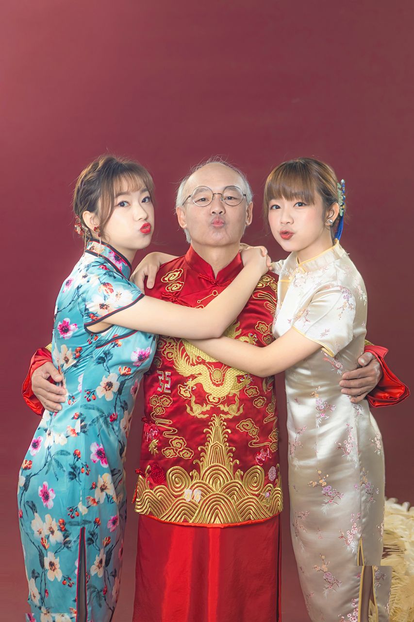 高雄中式全家福攝影 中式父女合照