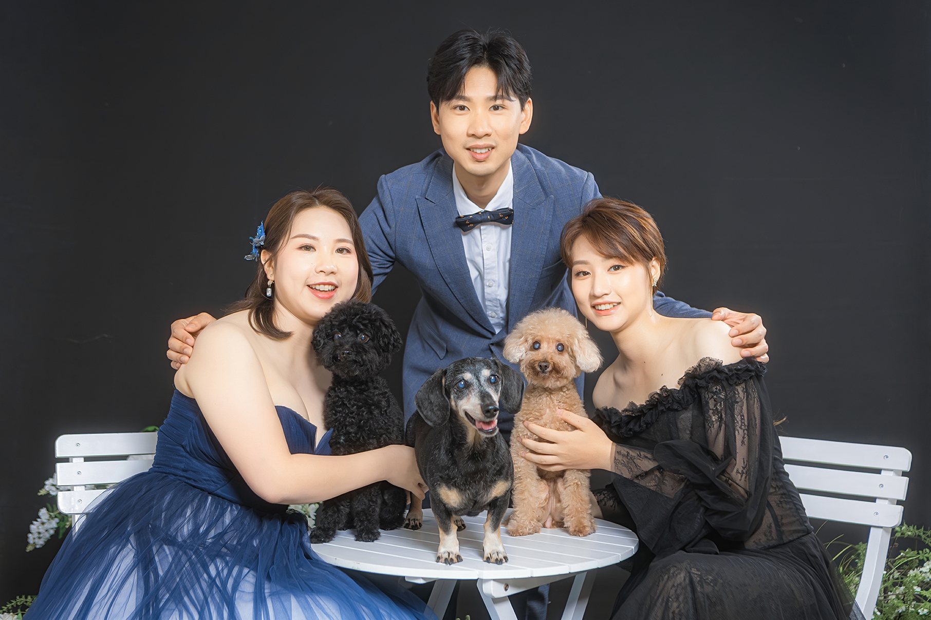 高雄寵物全家福攝影｜婚紗風格與毛孩合影