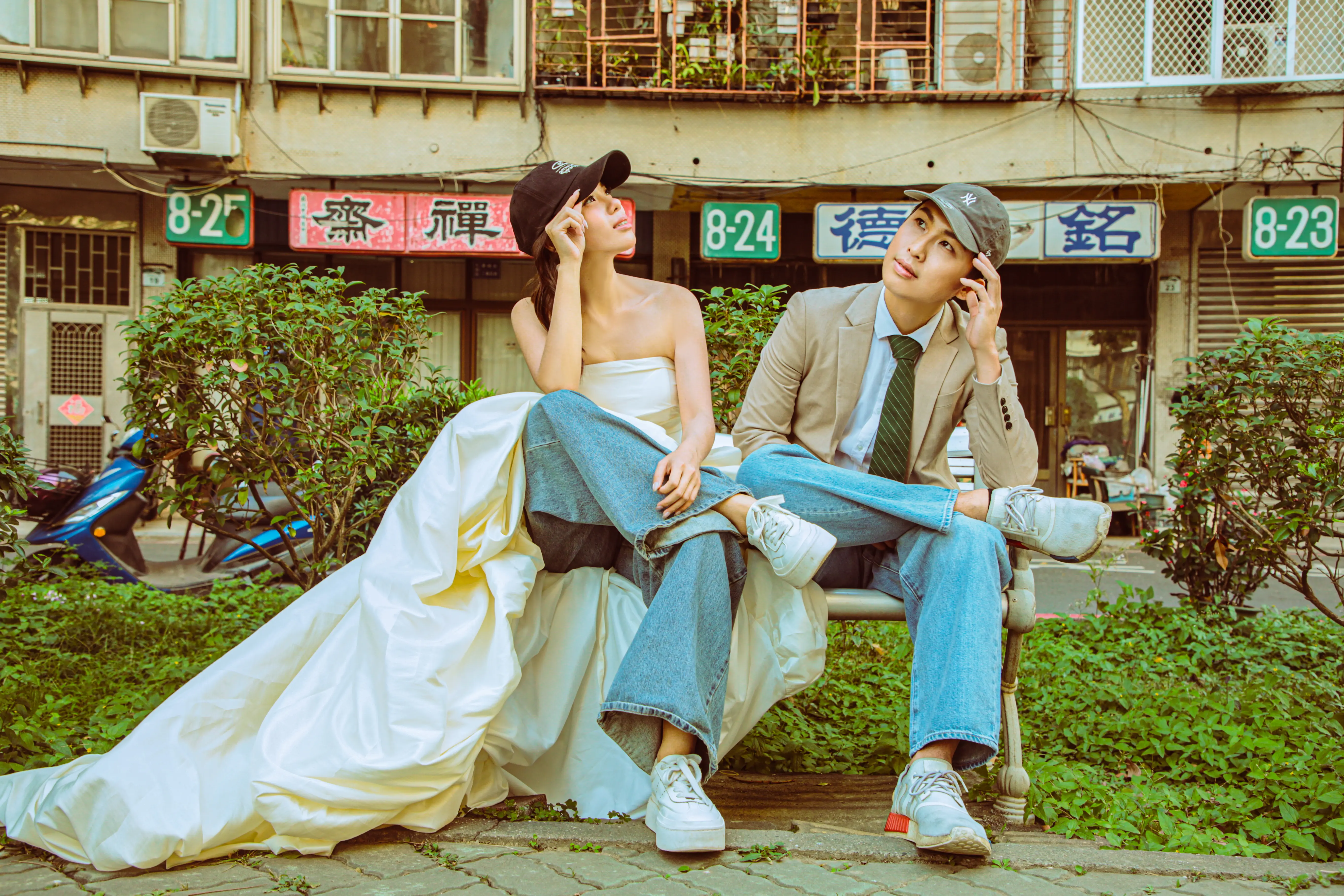 果貿社區復古風婚紗照，展現個性風格
