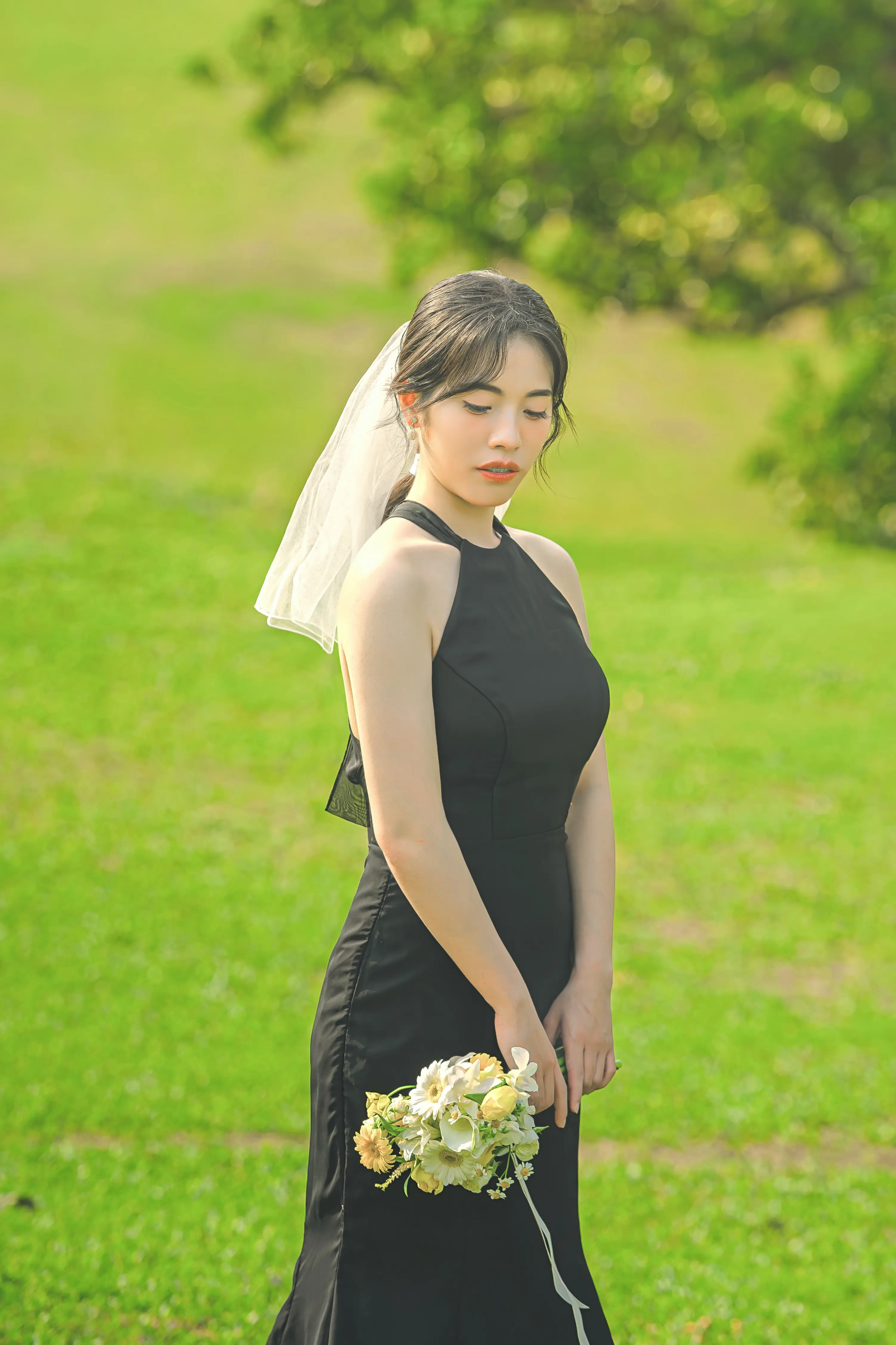 女女婚紗攝影 黑色禮服個人婚紗照